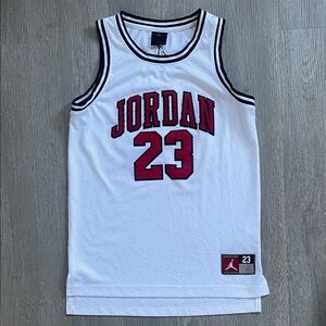 Kids Jordan 23 White Jersey